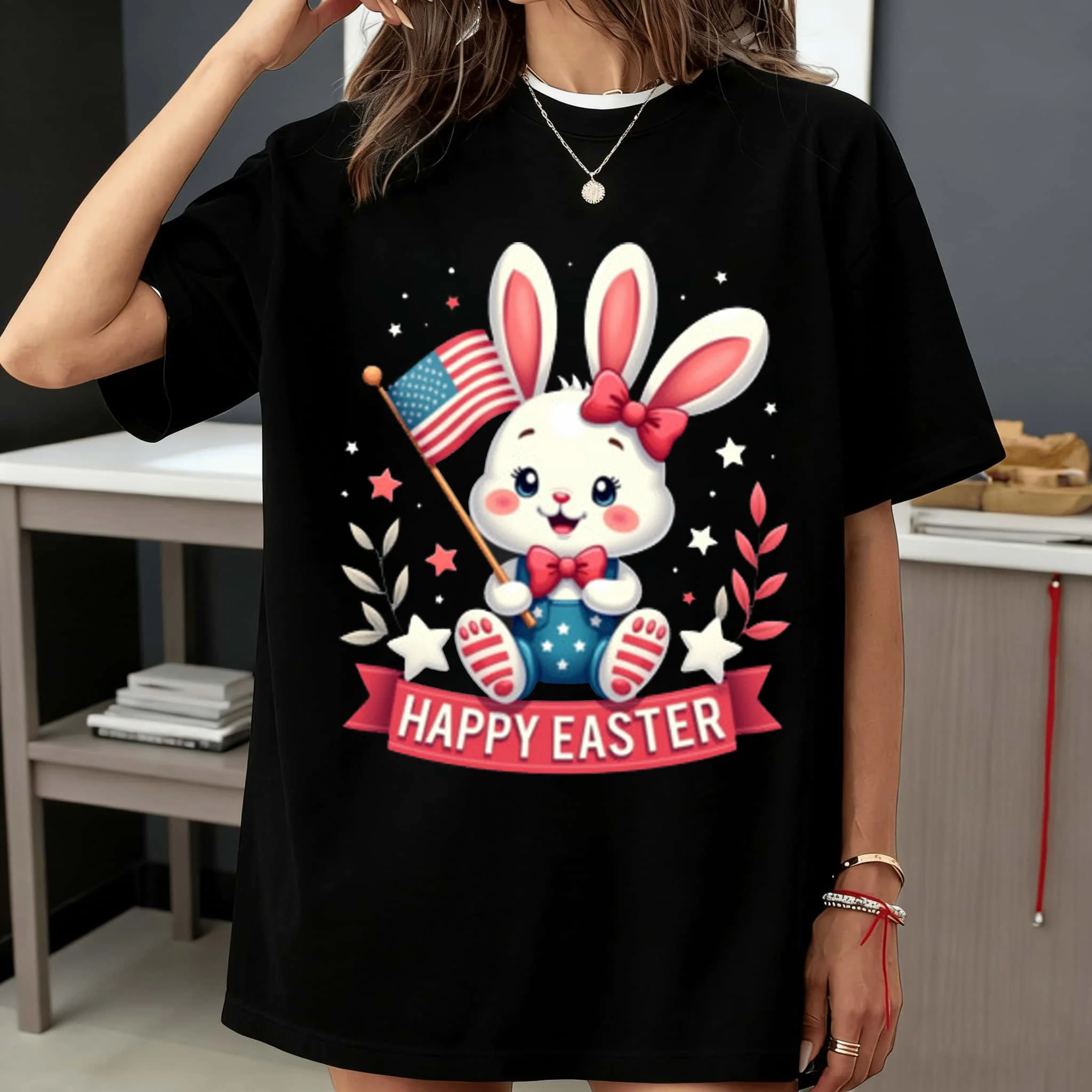 Bad Bunny Happy Easter Nation Super-bowl Haftime Show 2026 Bad Bunny Happy Easter - T-Shirt Summer Men's Women's Cotton T-shirt