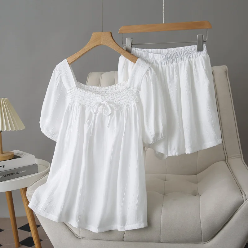 

Plus Size Women's Set Casual Thin Square Collar Short Sleeve And Shorts Two Piece 100KG Summer 2025