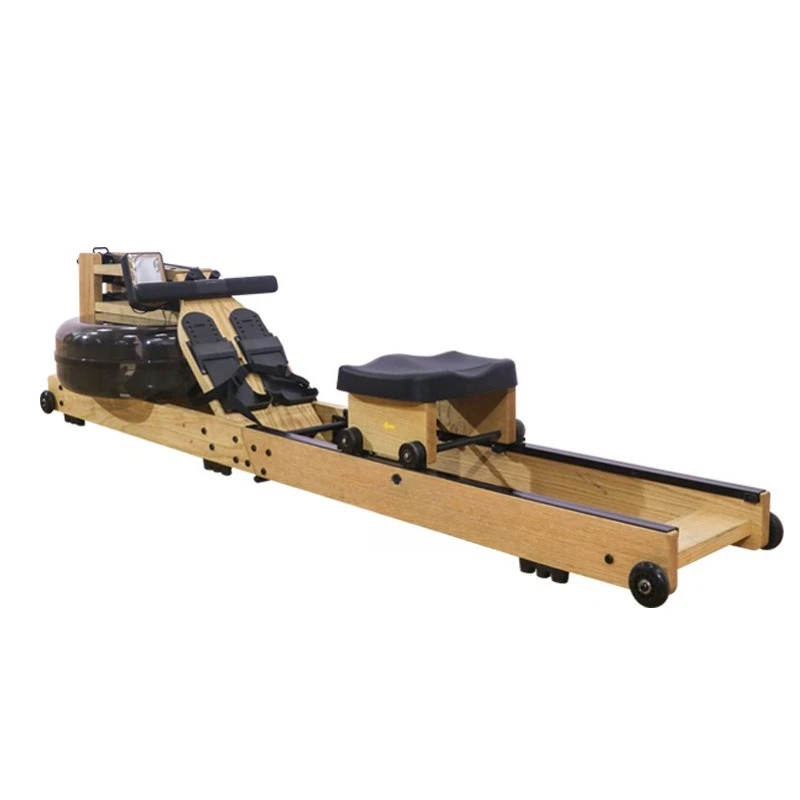 Wooden water-blocking rowing device, multifunctional home rowing machine, indoor fitness exercise