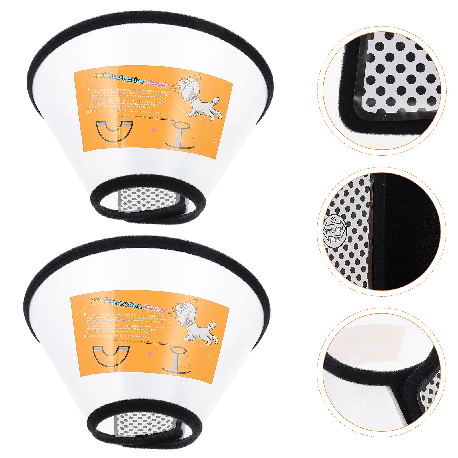 

2 Pcs Pet Collar Dog Protective Cat Kitten Adjustable to Prevent Licking Soft Recovery Pp Collars