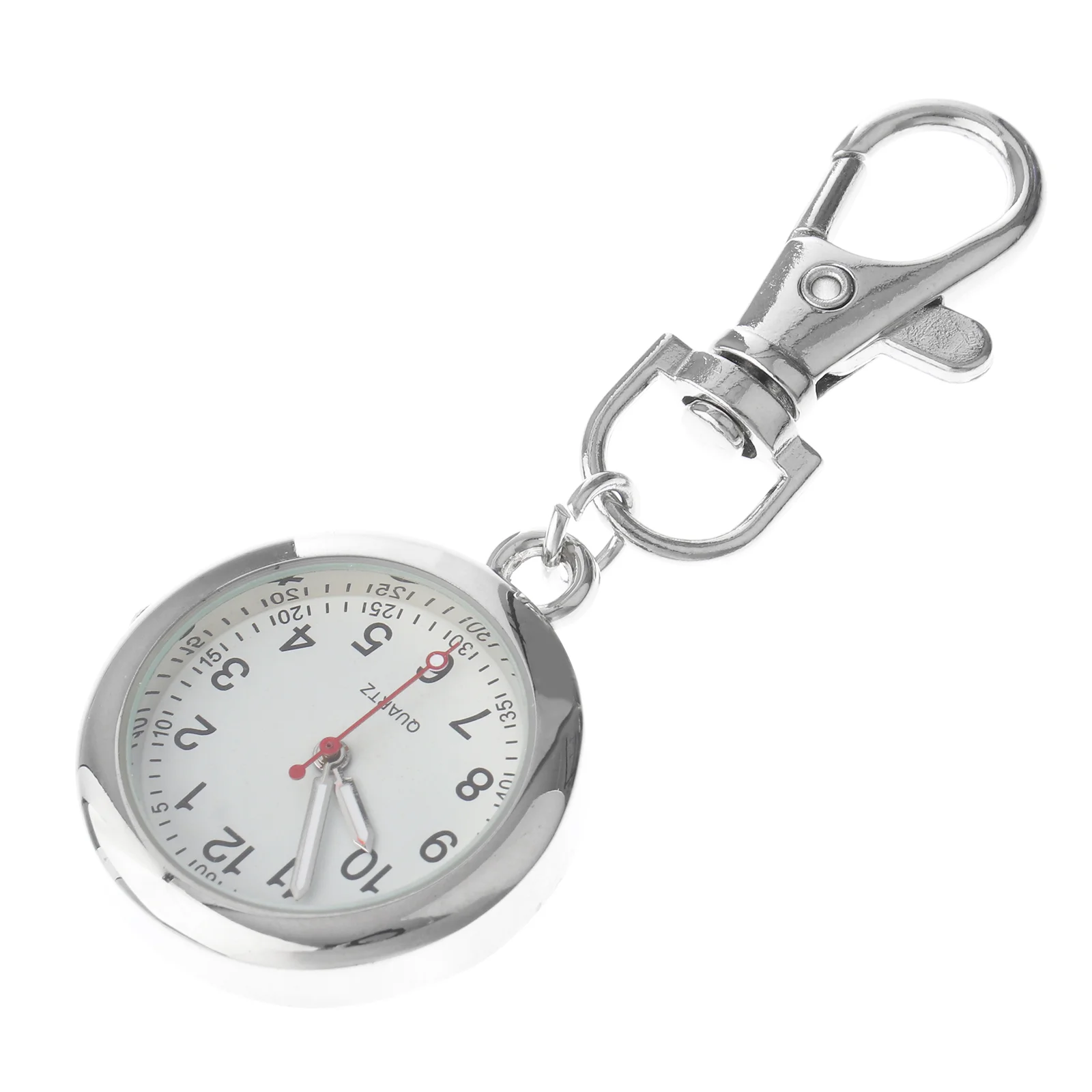 Stainless Steel Glass Nurse Watch Keychain Pendant Vintage Pocket Fob Chain Metal Hanging Doctors Accessory Mini