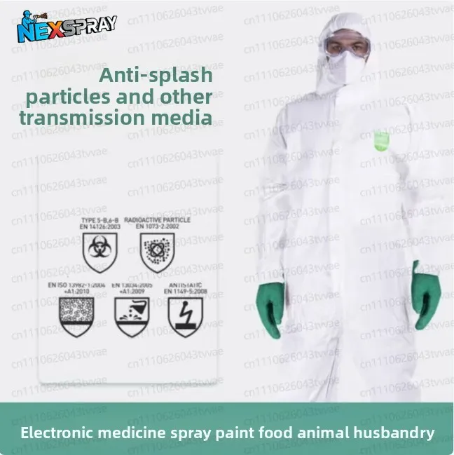 HG6922 Dust-proof liquid splash-proof protective clothing breathable painting dust-free hooded one-piece dust-proof