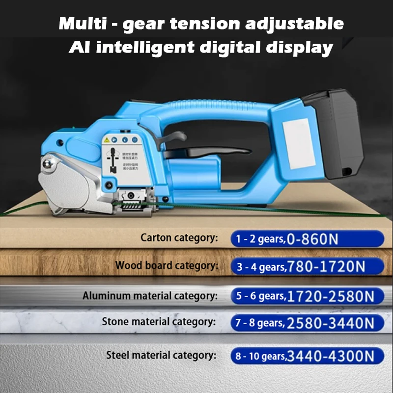 

4000mAh Battery KJD16 Banding Machine Automatic Packaging Tool for 7-16mm PET PP Belt