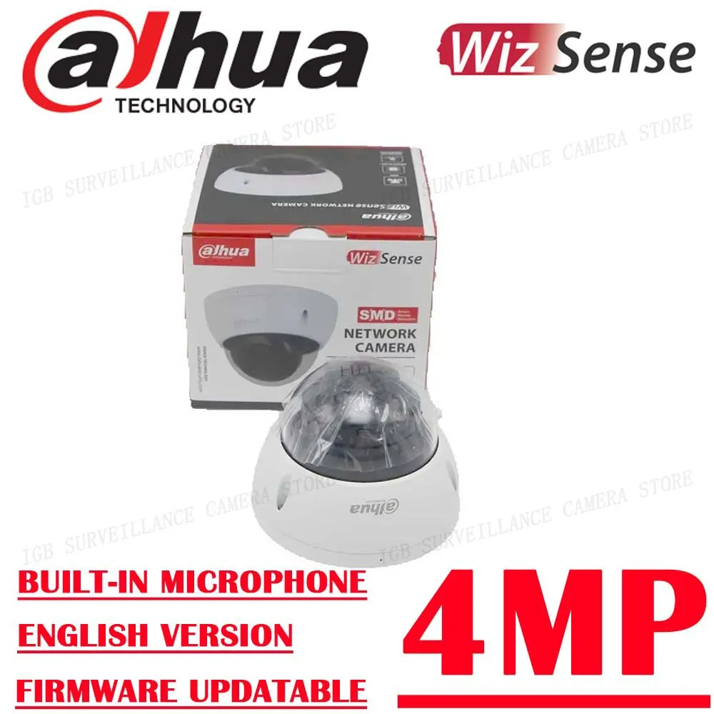 dahua ir dome focal fixo camera de rede wizsense veiculo e deteccao humana microfone embutido ipc hdbw2441e s 4mp 01