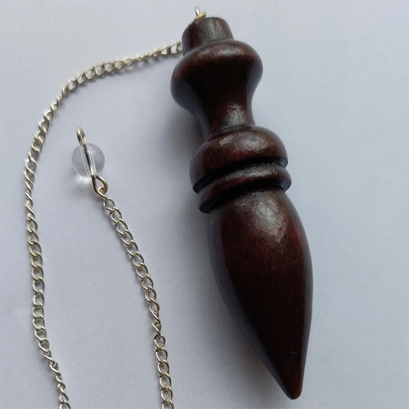 Hölzernes Pendel zur Wahrsagerei, Wünschelpen aus natürlichem ägyptischem Holz mit Zeuge, Meditation, Dowser, spiritueller Pendulos X145 – Detail 3