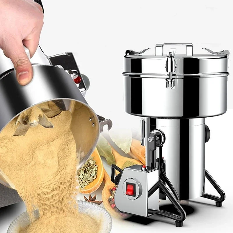 2500g Big Capacity Stainless Steel Industrial Dry Pepper Grinding Multifunction Flour Mill For Home and Commercial