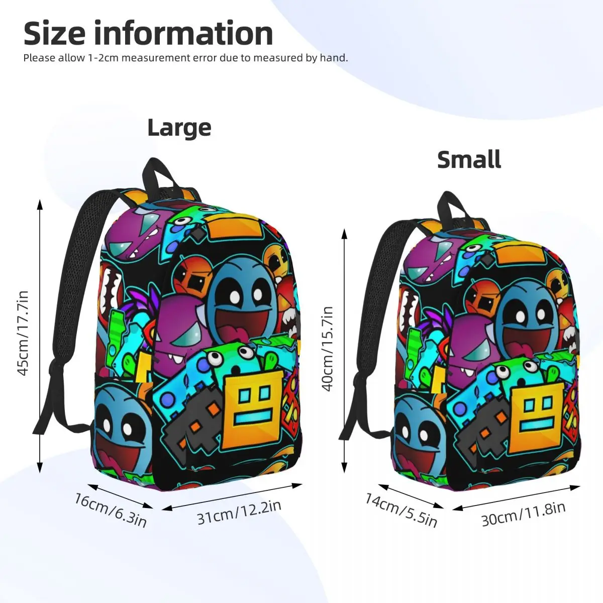 Geometry Cube Gaming Dash Old School Backpack Elementary High College School Student Bookbag Men Women Daypack Gift