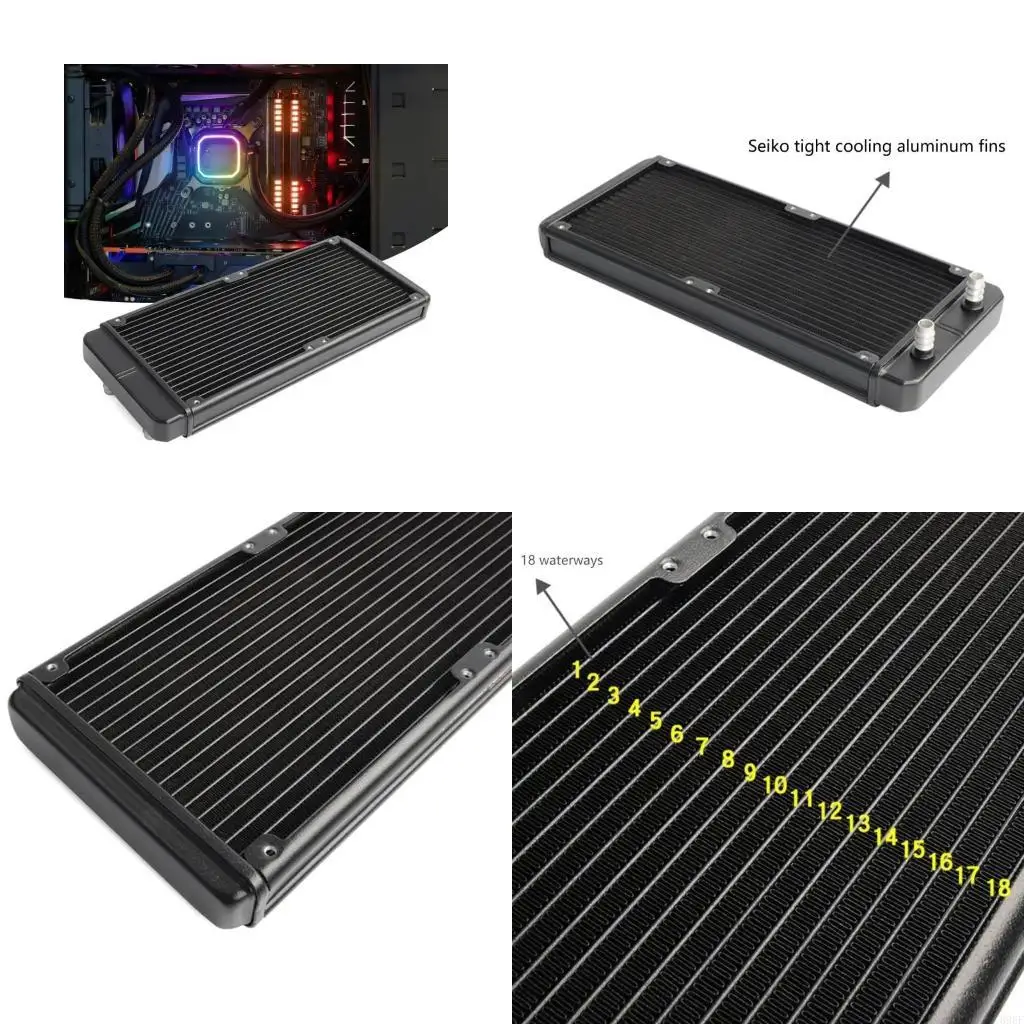 

896F Water Cooling Radiators 18 Pipe Aluminum Heat Exchanger Radiators SRL240F10 for PC CPU Computer Water Cool Systems