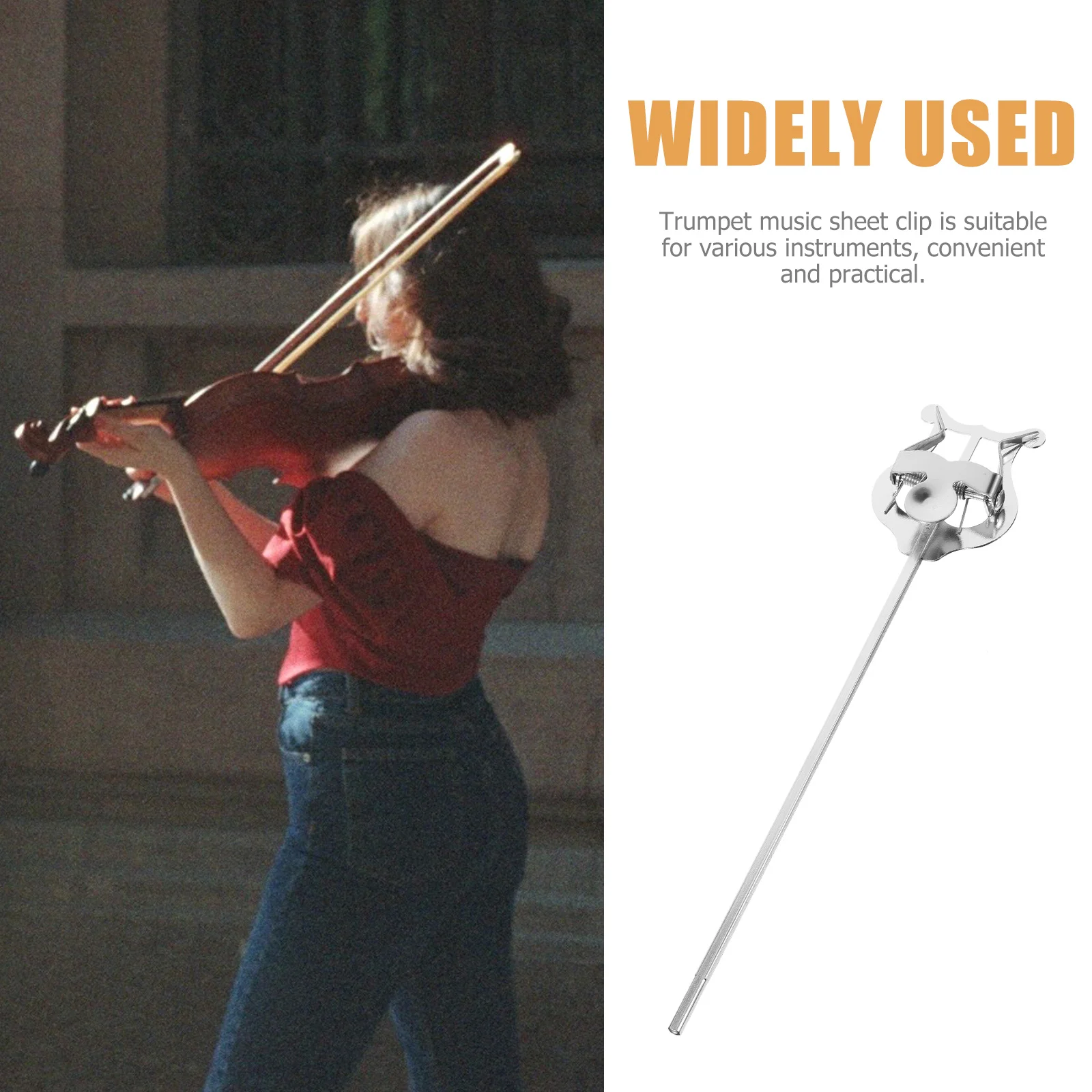 

Strong Metal Trumpet Music Sheet Clip Durable Lightweight Portable Stable Easy Fit for Marching Band Flip Folder Accessory