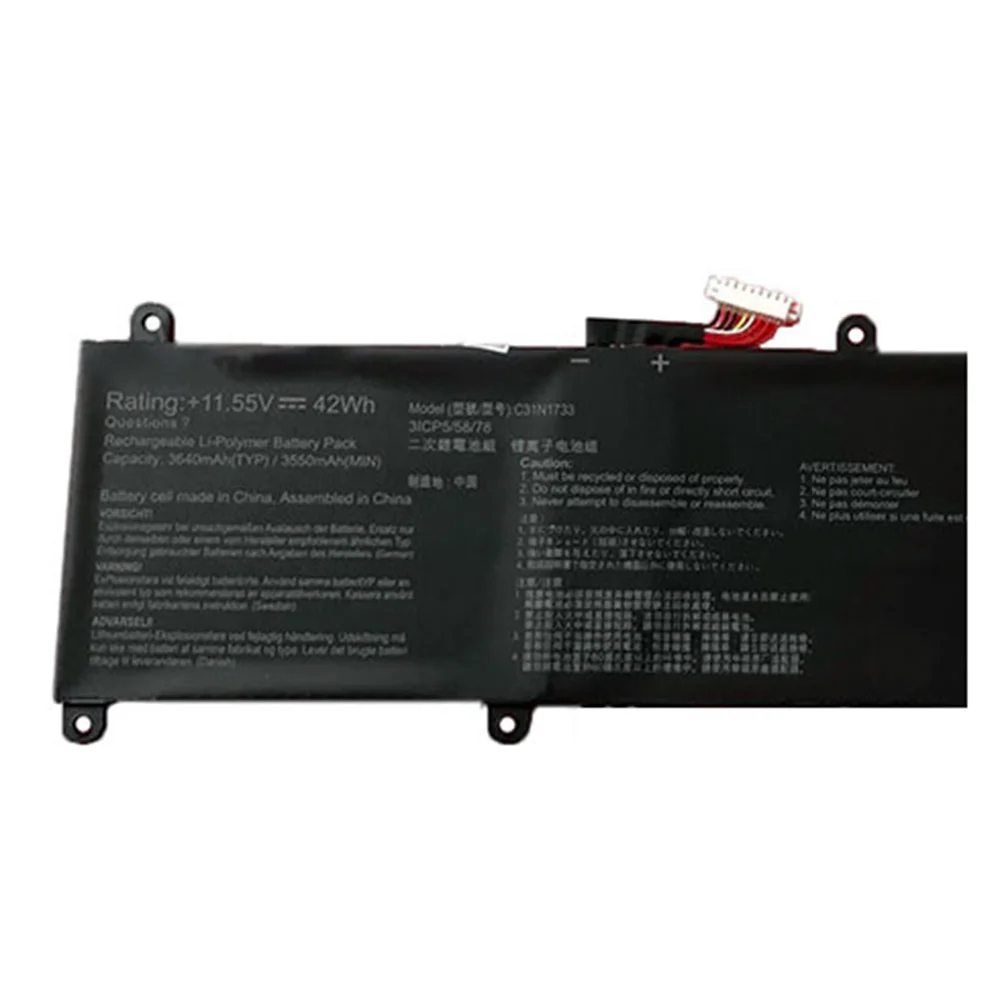 Imagem -02 - Bateria Original do Portátil para Asus Vivobook Flip 14 0b20002970000 Tp412ua Tp412ua-ec207t 11.55v 42wh C31n1733