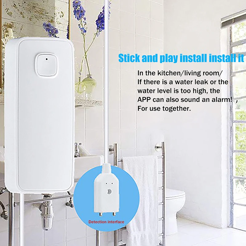 واي فاي استشعار تسرب المياه كاشف تسرب المياه الفيضانات تسرب الاستشعار الحياة الذكية نظام إنذار أمان المنزل