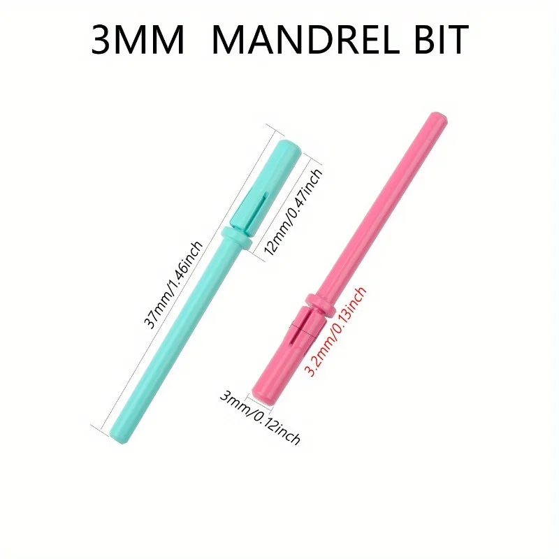 3mm Mini Nail Sanding Bands with Mandrel Bit Set for Electric Nail Drill Manicure Pedicure Buffing Tool