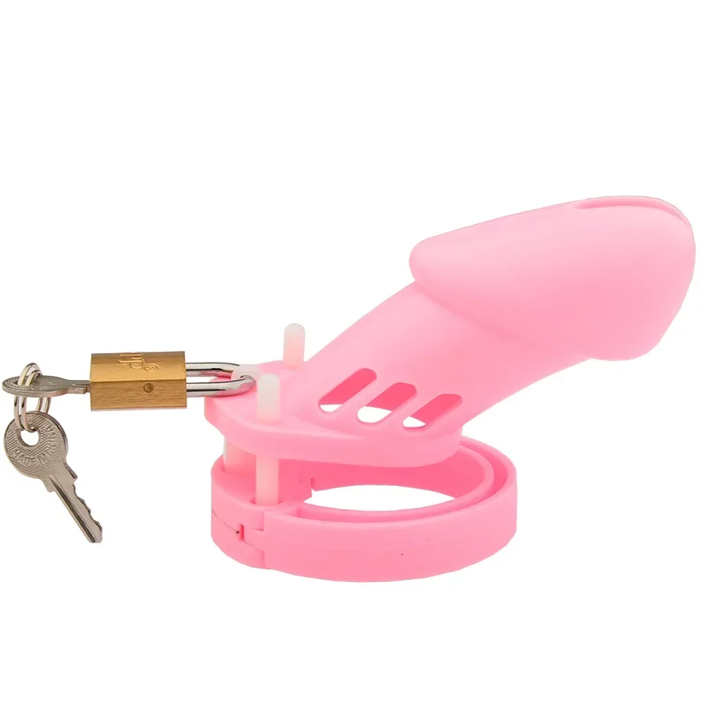 4 Colors Silicone cb6000s Short Long Male Chastity Device With 5 size Penis Ring Cock Cage Sex Toys for Men Penis Urethral Lock