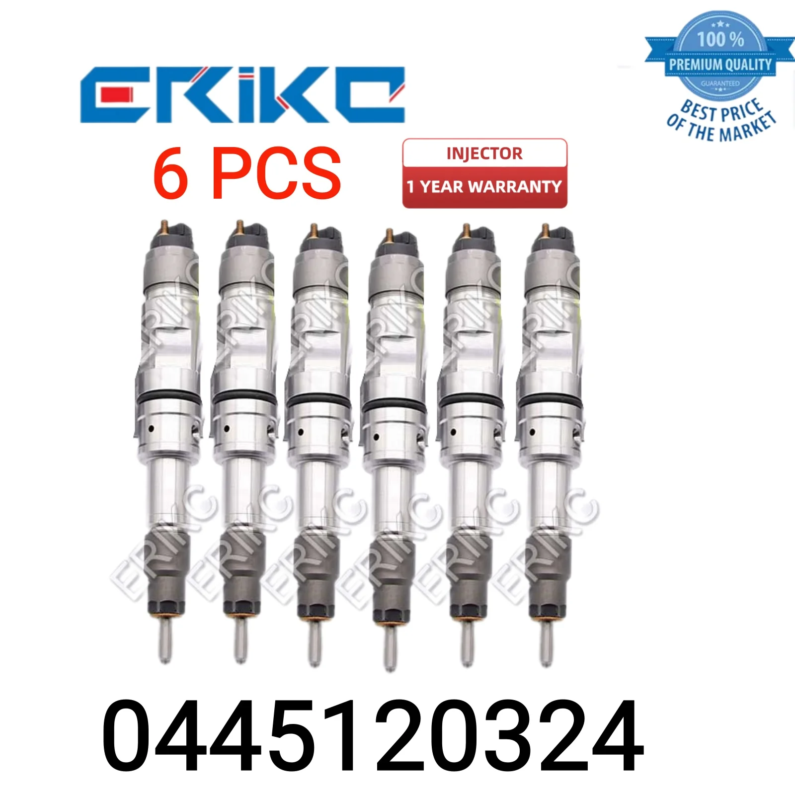 6 PCS 0445120324 Common Rail Fuel Injector 0 445 120 324 Diesel Injector 0445 120 324 Parts Fuel Injector fit for Xichai