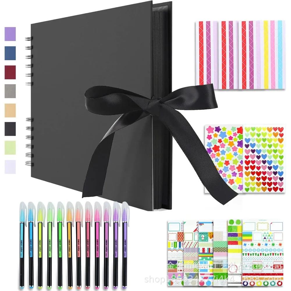 

1pc Handmade Collectible Memorial Album DIY Scrapbooking Creative Graffiti Black Card Inserts for Furniture Decoration,Memorials