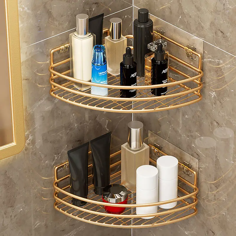 

Light Luxury Toilet Shelves Bathroom Tripod Shelves Wall-hung Non-perforated Toilets Corner Wall-mounted Storage Shelves