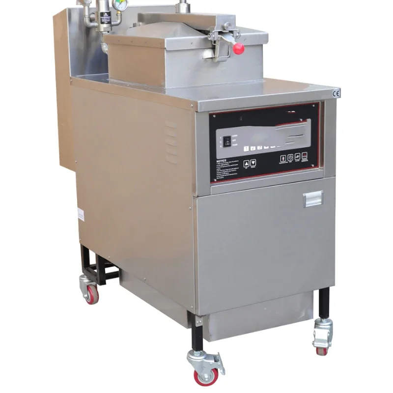 Electric Heating Gas Filter Fryer With Oil Pump YXD-25D Single Cylinder Chicken Fryer 380V Computer Panel High Pressure Fryer