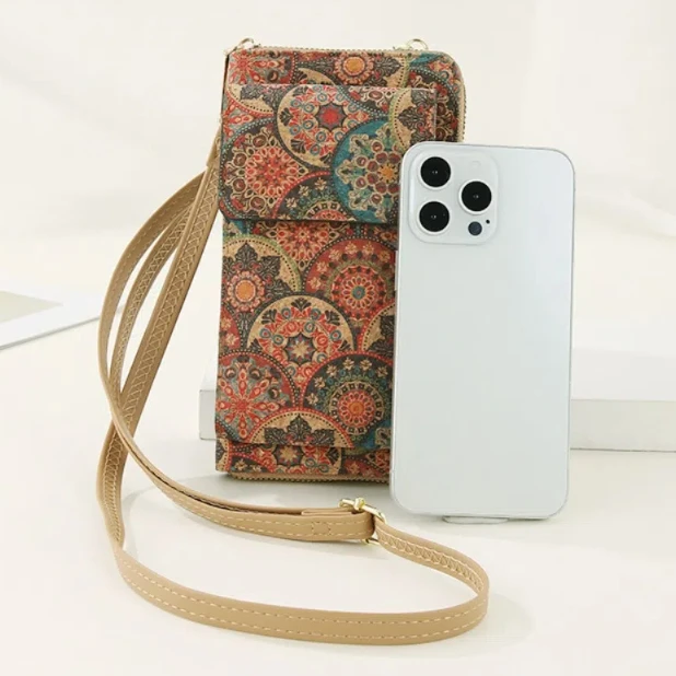 Coin Purse Chinese Style Mobile Phone Bag Vintage Bohemia Mobile Phone Crossbody Bag Flowers Retro Women's Messenger Bag Girl