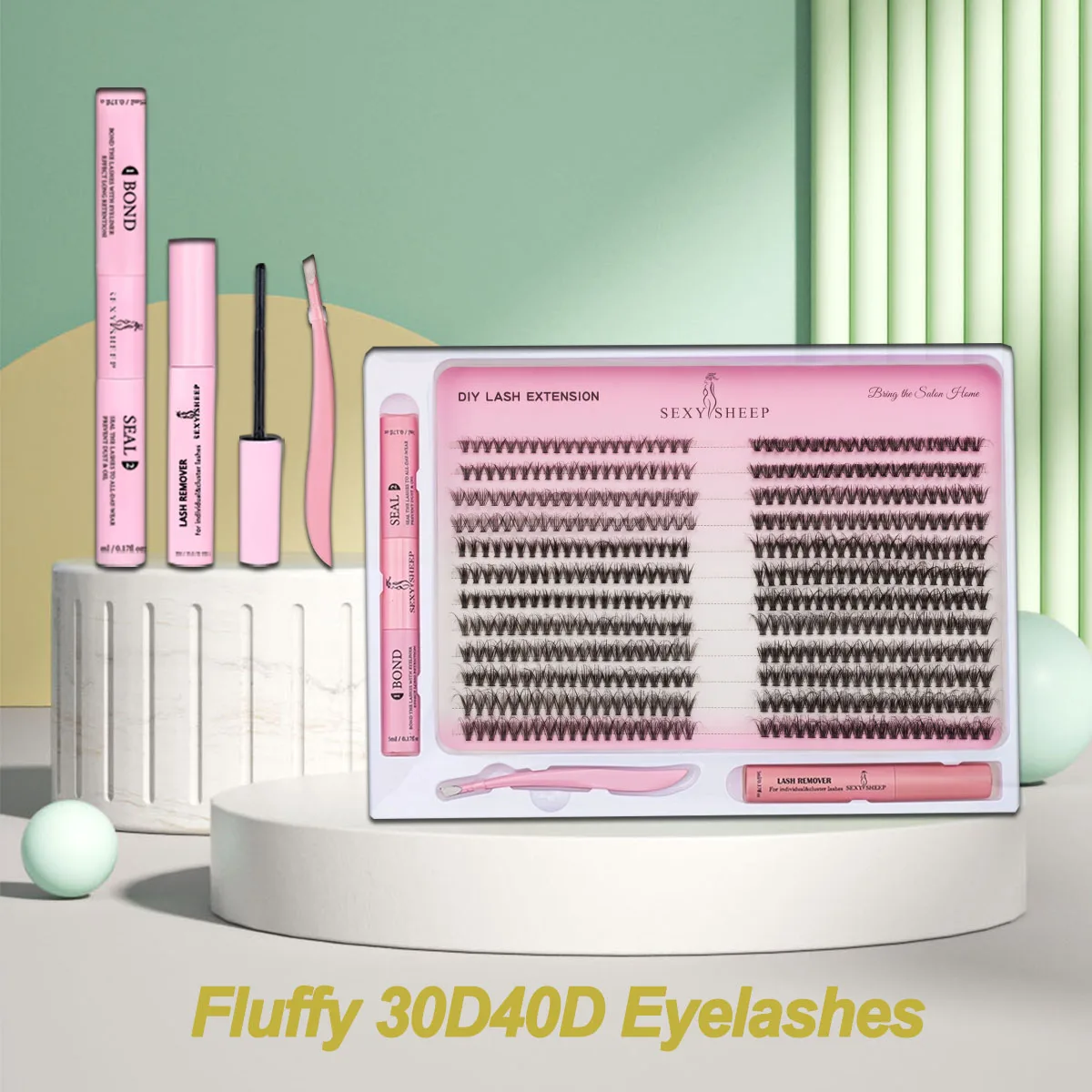 DIY ラッシュエクステンションキット ソフトでナチュラルなまつげ 個別まつげキット ラッシュボンド&シールとラッシュピンセット付き ラッシュボンドリムーバー