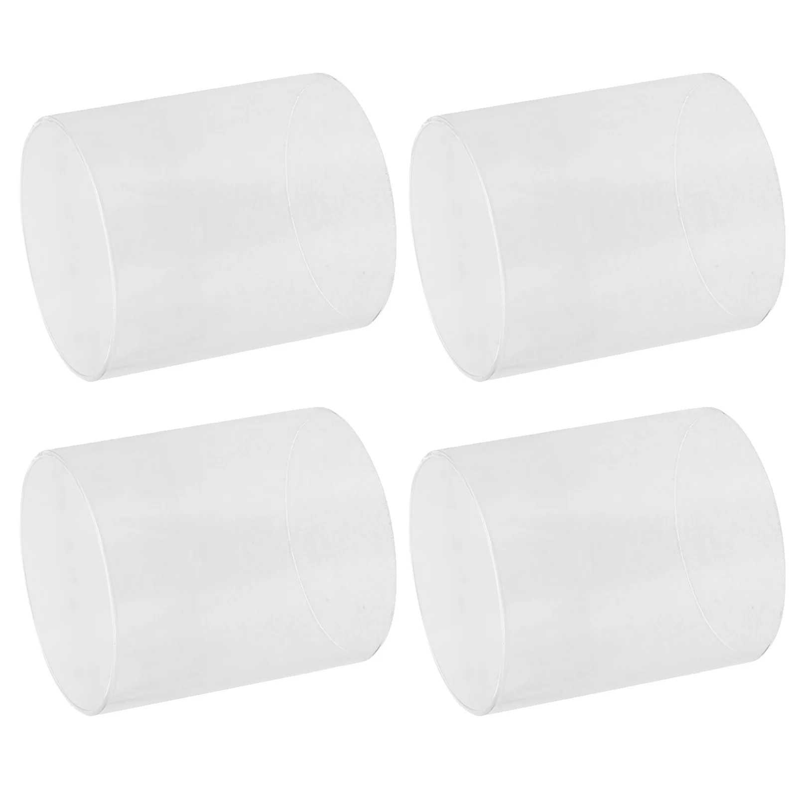 

4Pcs Glass Shades Cylinder Transparent Windproof Hurricane Holder Open Ended Glass Cover Table Centerpiece Wedding
