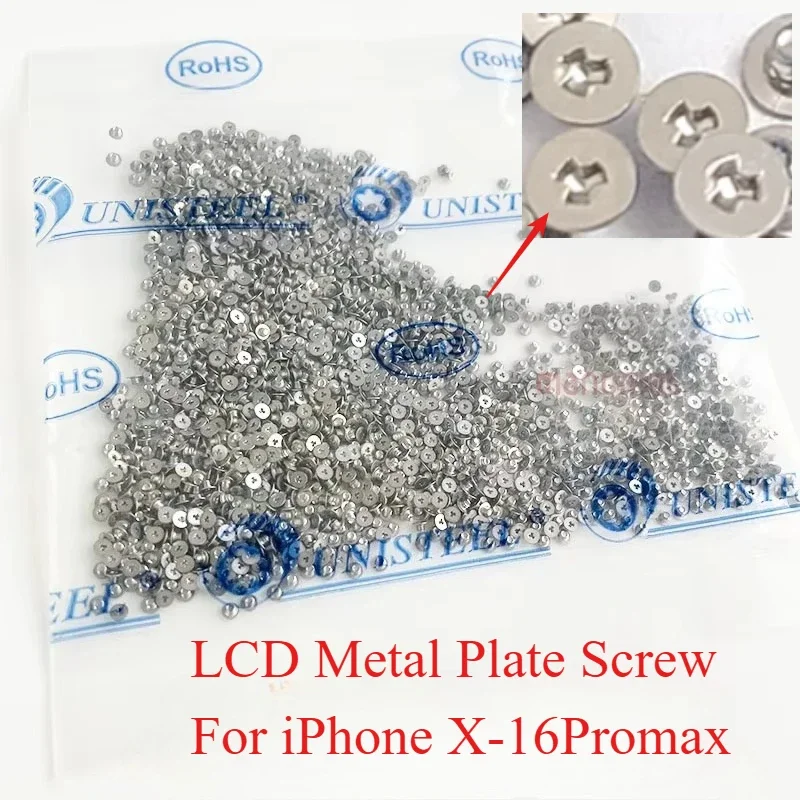 

2000 шт. Винт с металлической пластиной для задней панели ЖК-экрана для iPhone 6 6S 7 8 Plus X XS Max XR 11 Pro 12 14 16 Plus Запчасти для ремонта