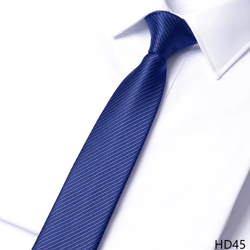 

High Quality Navy Blue Striped Pattern Necktie For Men's Business Banquet Shirt Accessories 6CM Narrow Version Hand Knotted Tie