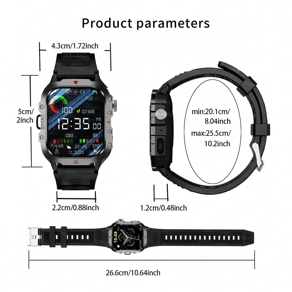 Sports Outdoor Smart Watch 2.01 inch HD Screen Holiday Gifts Bluetooth Talking Smart Watch For Men Women LED Flashlight New 2026