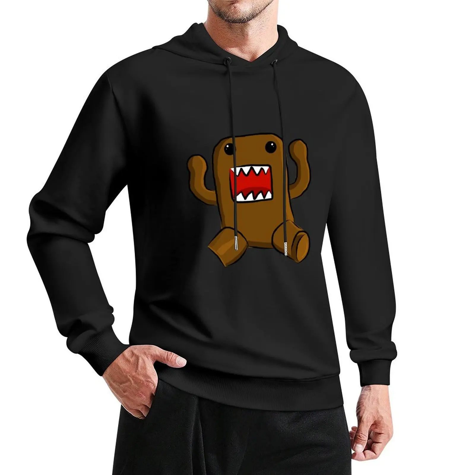 ملابس خريفية للرجال من Little Brown Monster ملابس رجالية عصرية ملابس خريف كورية بغطاء للرأس جرافيك