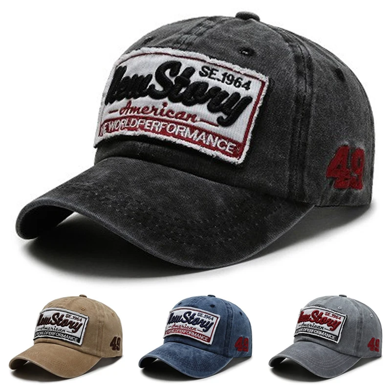 2026 New Washed Baseball Hat New Stany Side 49 Embroidered Hip Hop Skateboarding Hat Daily Casual Decoration Sunshade Hat Unisex