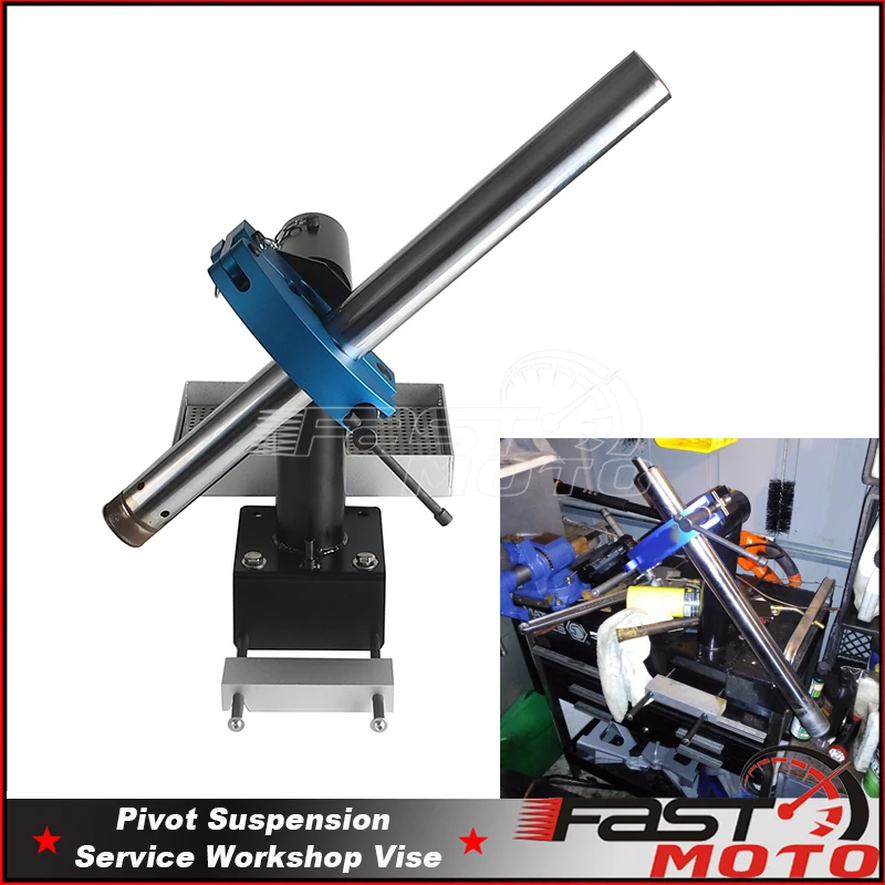 Motorcycle Shocks Fork Motion Pro Pivot Suspension Vise Includes Drain Pan Shock Absorbing Maintenance Workbench Replaces Vise