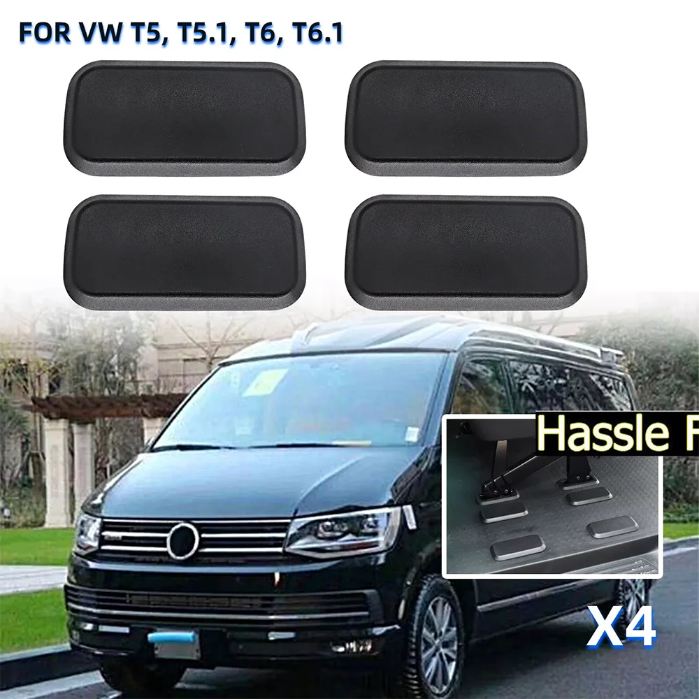 4PCS/set Car Seat Base Cap Black For VW T5 T5.1 T6 T6.1 Kombi Transporter 2003 Onwards ABS Plastic Seat Base Cover Interior Part