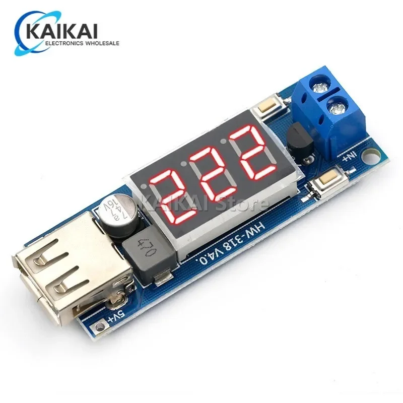 DC5V voltage stabilized power supply module vehicle battery voltage meter USB/ output 5V mobile phone charging board