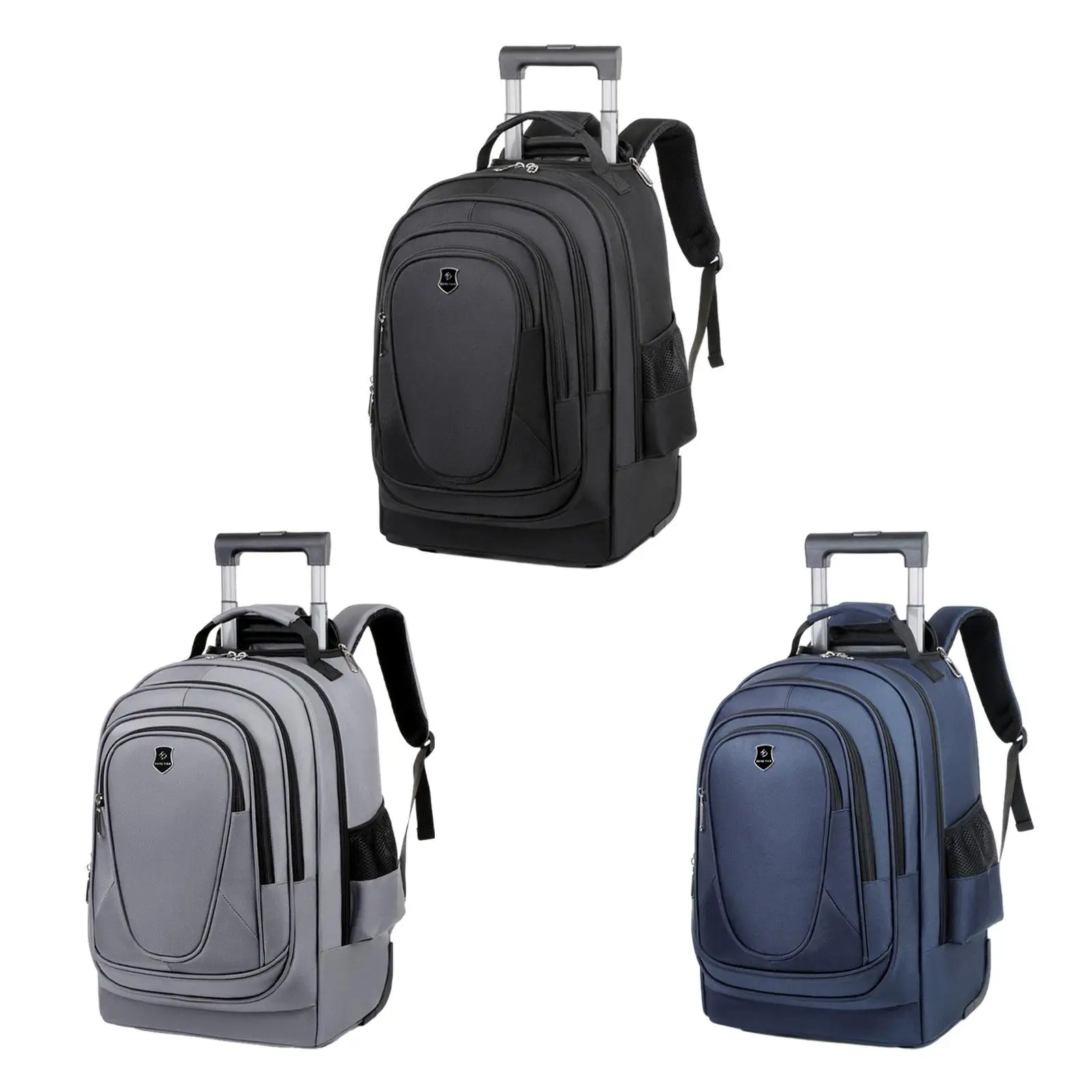 Mochila rolante com compartimentos, mochila multiuso para laptop com rodas, mochila para computador, carrinho escolar, negócios durante a noite