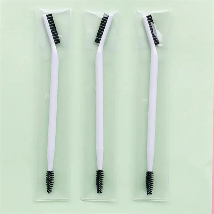 50 Stück benutzer definierte Logo Wimpern Augenbrauen lift Applikator Werkzeug Spoolie Mascara Zauberstab Doppel ende Augenbrauen Wimpern Augenbrauen Make-up Pinsel