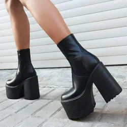 Platformowe botki damskie 2022 Winter Brand Design Świetna jakość Gothic Style Comfy Cool Street Women Shoes Buty Duży rozmiar 43