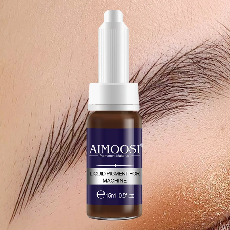 AIMOOSI 15ml tatuaje pigmentos semipermanentes tinta para Microblading maquillaje labios ojos ceja arte corporal belleza mujeres suministros 6