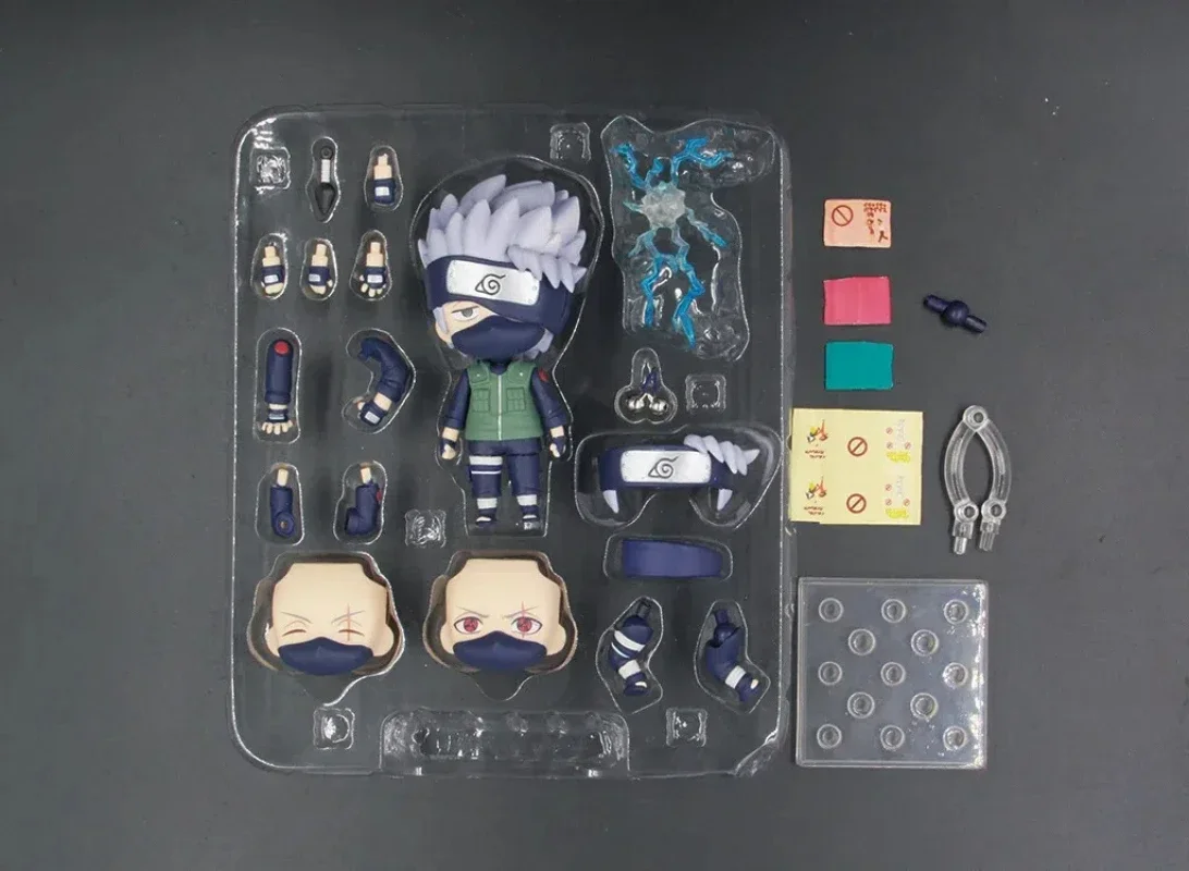 Figuras de acción reemplazables de Anime Naruto Hatake Kakashi kawaii versión Q, modelo de PVC, decoración de escritorio, regalos de juguete en caja, 10CM