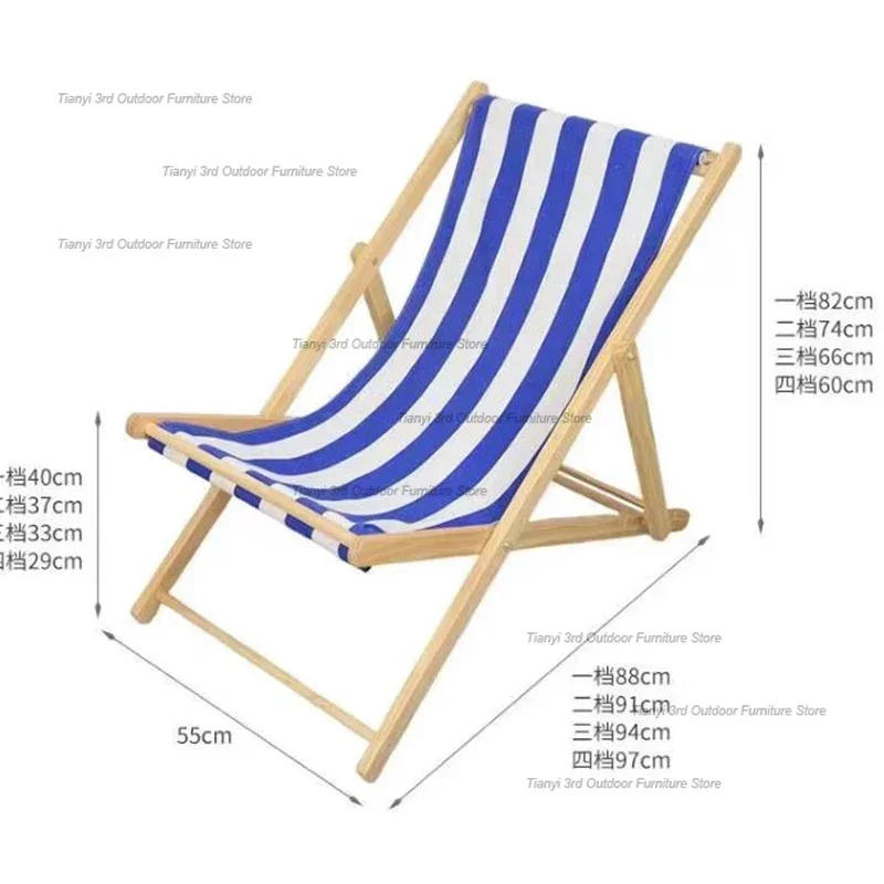 

Recliner Backrest Beach Chairs Camping Portable Relax Fishing Beach Chairs Foldable Wooden Outdoor Furniture Chaise Lounges LLOC