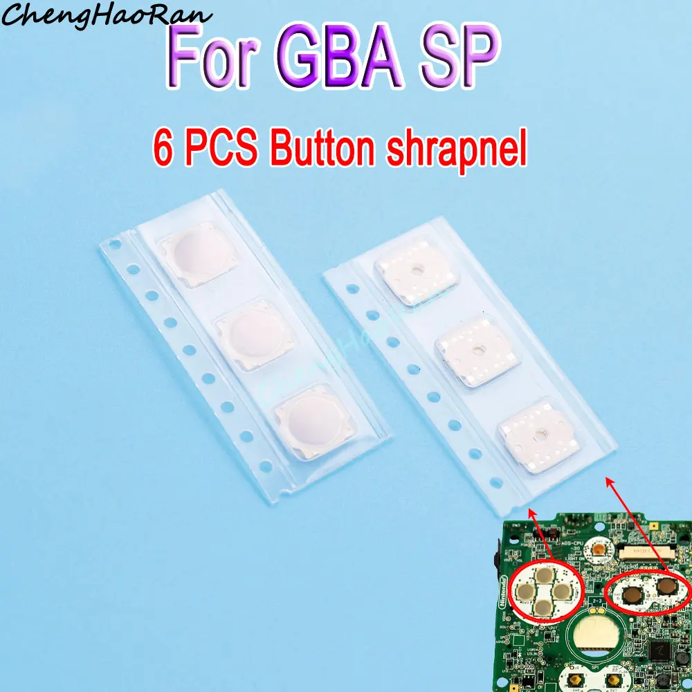 6 Pcs For GBA SP GameBoy Motherboard Button Conductive Film Dome Snap Contacts For GameBoy Advance SP Select Start Repair Parts