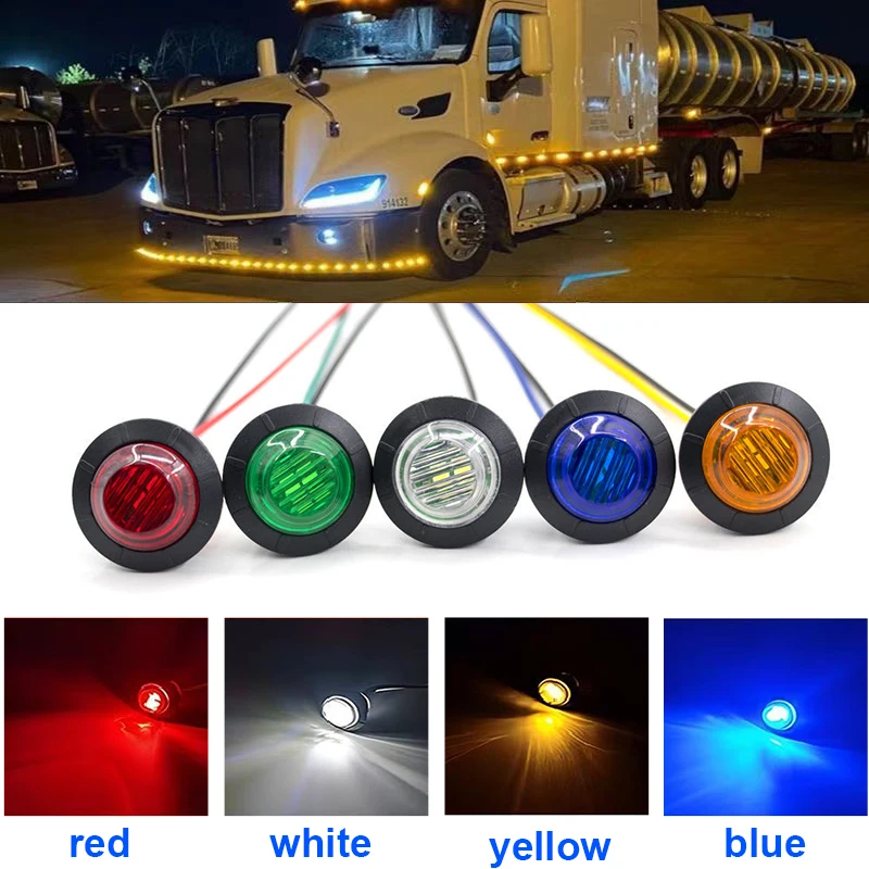 

2pcs Side Marker Lights Front Rear Indicators Light For Truck Car Bus Moto Trailer Van Caravan Boat Taillight 12V 24V Universal