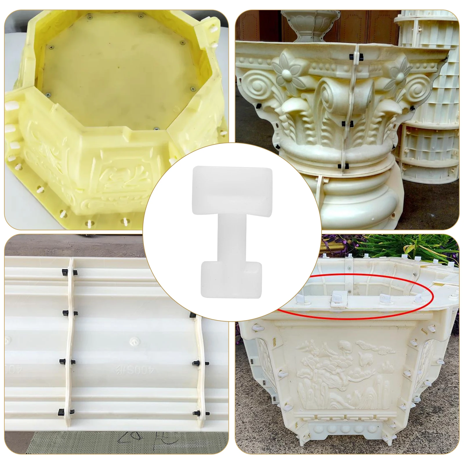 

35pcs 1 3cm Buckles Window Set Accessories Planter Mold for DIY Concrete Crafts Plastic Handcraft Flower Pot Making Desktop