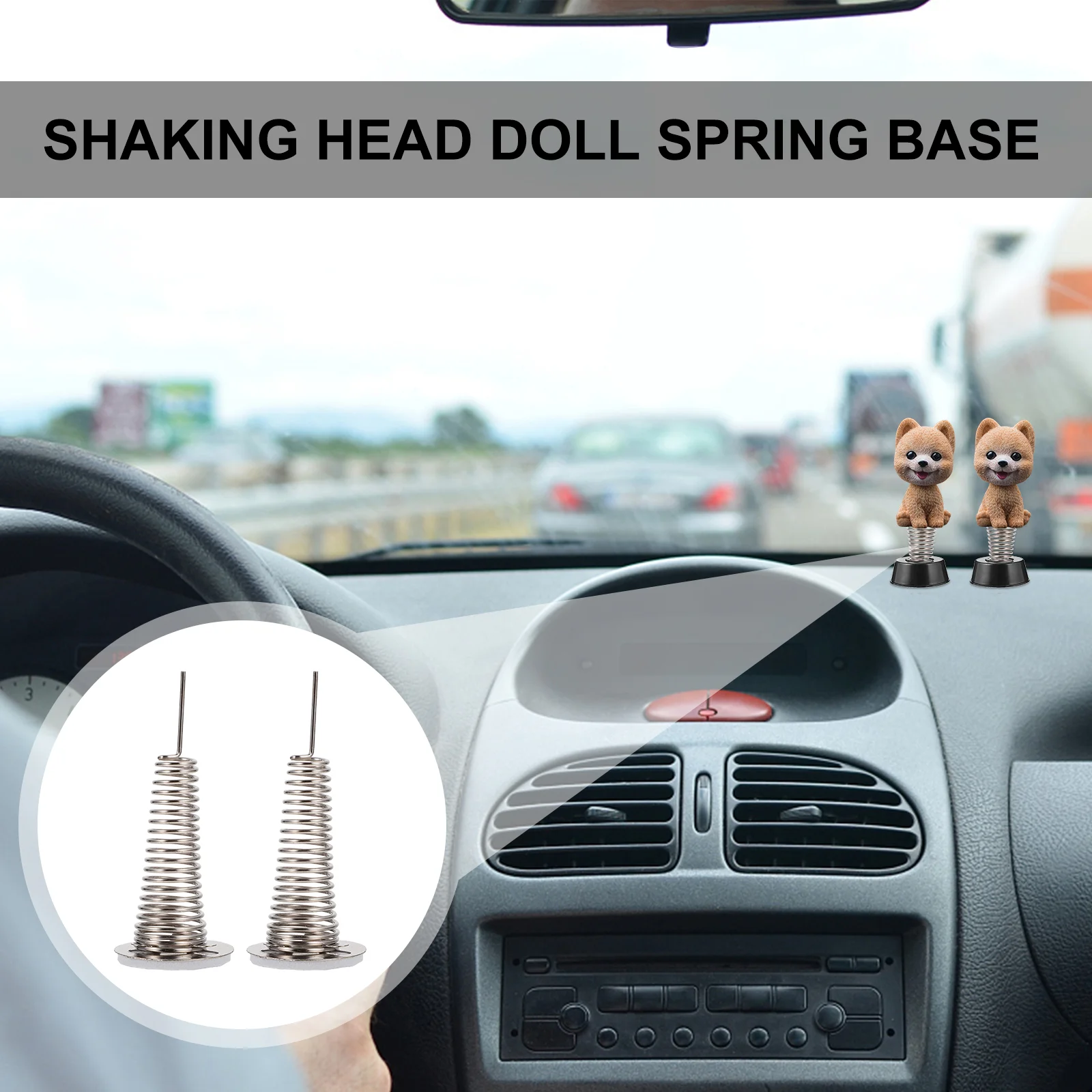 10 Pcs Plant Decor Cars DIY Accessories Craft Base Shaking Head Spring for Air Rack Cat Silver Container Decoration