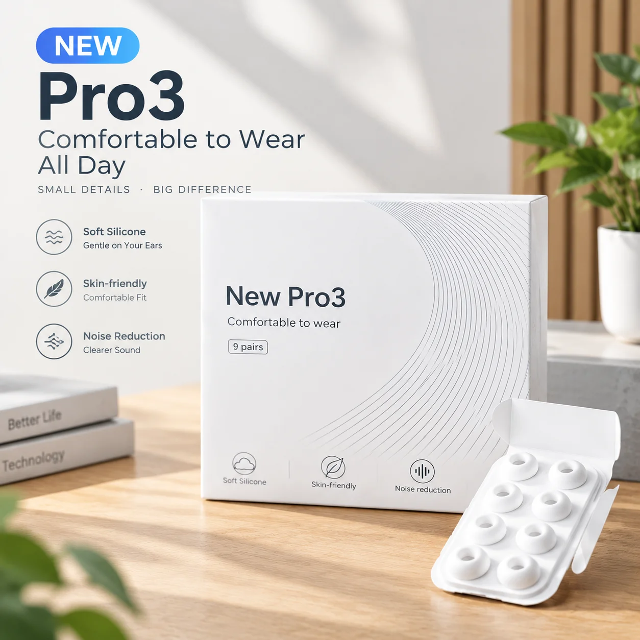 NEW Air 3 Pro Style TWS Wireless Earbuds Bluetooth 5.3 ANC Noise Cancelling Headphones Stereo Earphones Compatible with iOS Andr