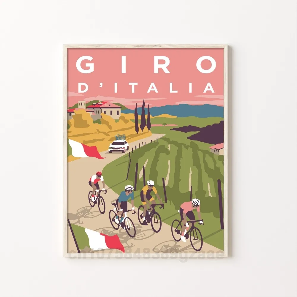 AliExpress NONE Sports Bike Cycling Tour Landscape  Poster Self-adhesive Art Waterproof Paper Sticker Coffee House Bar Room Wall Decor