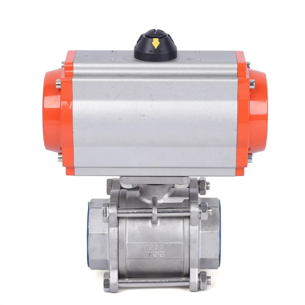 Pneumatic 2 Inch Air Actuated Stainless Ball Valve Single Acting Spring Return