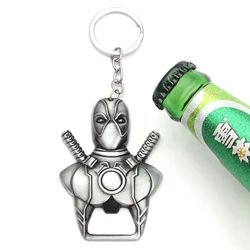 Avengers Keychain Superhero Deadpool Metal Pendant Keyring Vintage Jewelry Beer Bottle Opener Key Holder Accessories Gift