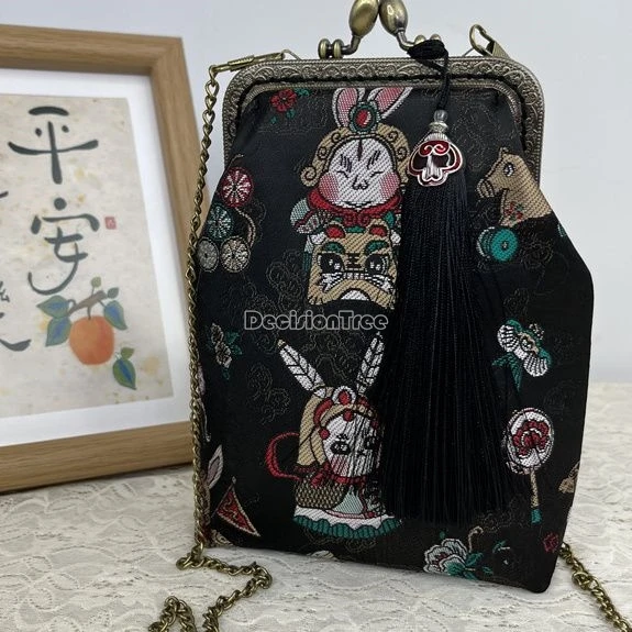 2025, chinesische traditionelle Mode-Stil, Hanfu-Zubehörtasche, alte Umhängetasche, weiblich, Vintage, täglich, Quaste, handgefertigte Tasche, W510