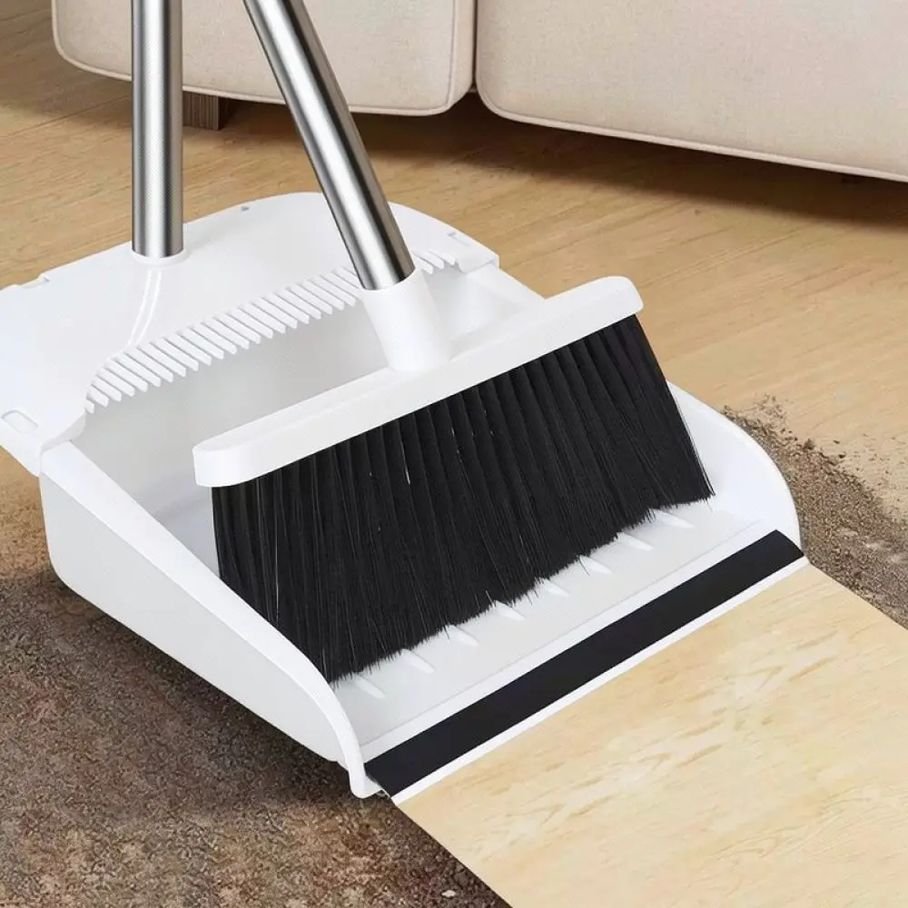 Innovative Broom Dustpan Set For Home Cleaning Floor Sweeper Tool Comb Teeth Design Dust Pan Long Handle Brush
