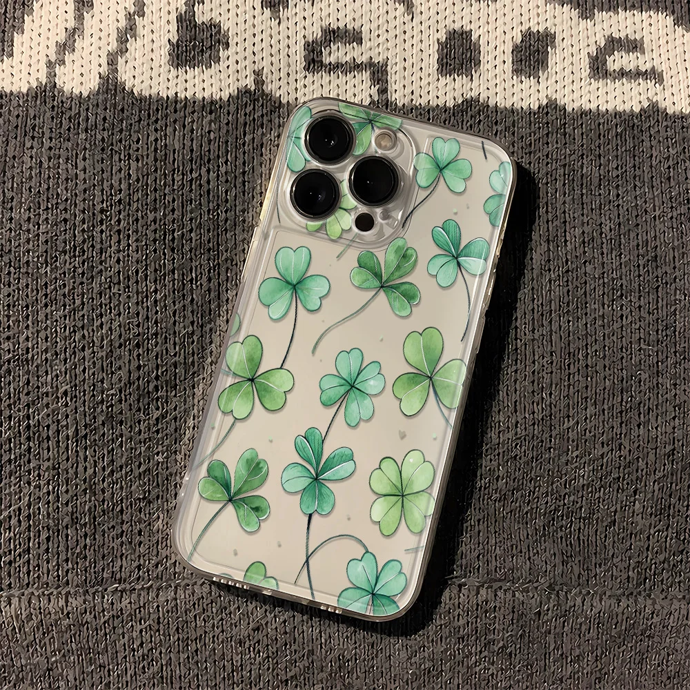 

Чехол для телефона с клубникой и водной травой для IPhone 16, 15, 14, 13, 12, 11 Pro Max 16e 8 7 Plus XR XS X SE, противоударный силиконовый прозрачный чехол