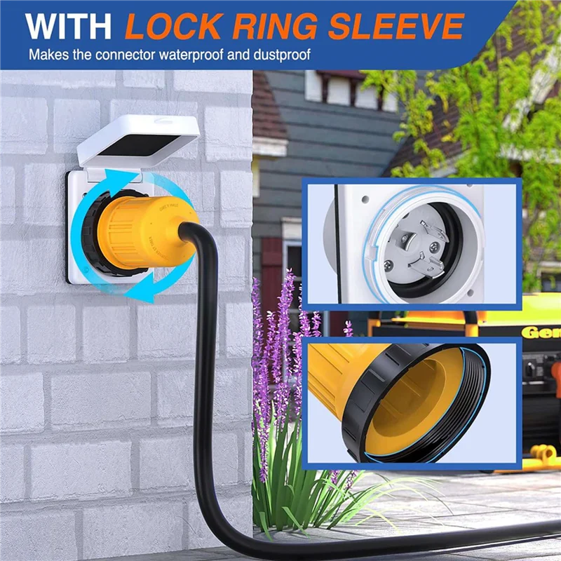 【Nuroday!】5X 30AMP RV Power Inlet Outlet Shore Power Kit mit Boot Cord Protector 125V NEMA L5-30P L5-30R männlich weiblich Stecker